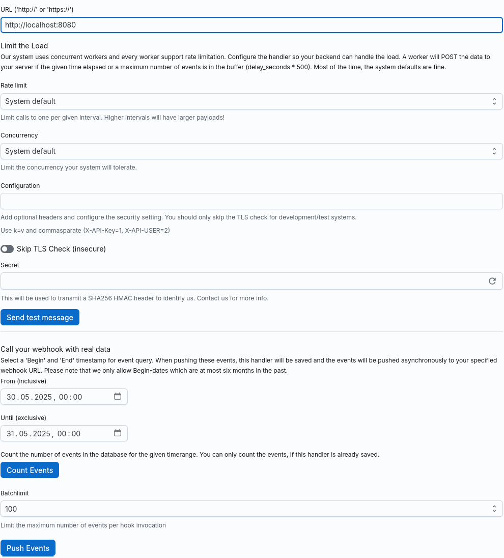 Eventhandler webhook